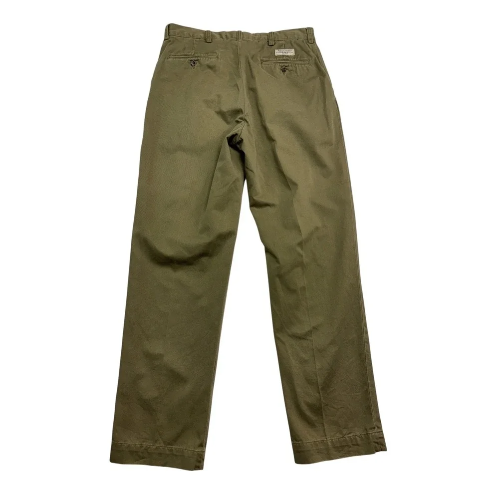 Polo Ralph Lauren 34x32 Olive Green Prospect Pants Chino Flat Front Cotton